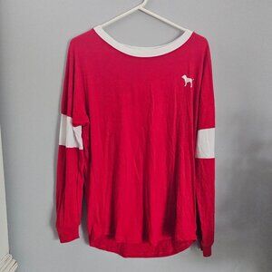 Victoria's Secret PINK Red Rhinestone Long-Sleeve Tee